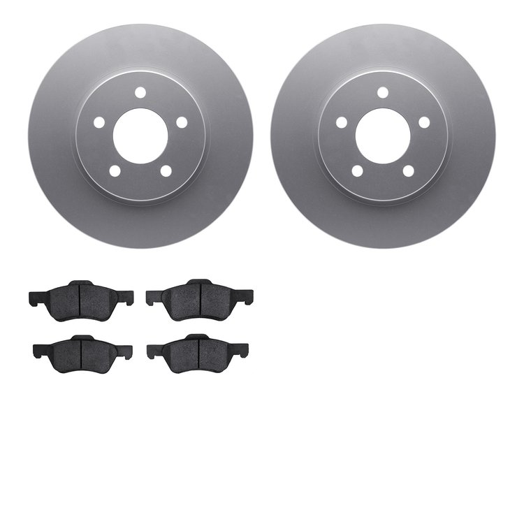 4302-54083 Geospec Brake Rotors with 3000-Series Ceramic Brake Pads Kit, 2008-2012 Ford/Lincoln/Mercury/Mazda, Position: Front
