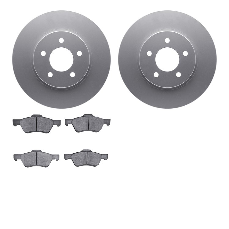 4302-54084 Geospec Brake Rotors with 3000-Series Ceramic Brake Pads Kit, 2009-2012 Ford/Lincoln/Mercury/Mazda, Position: Front