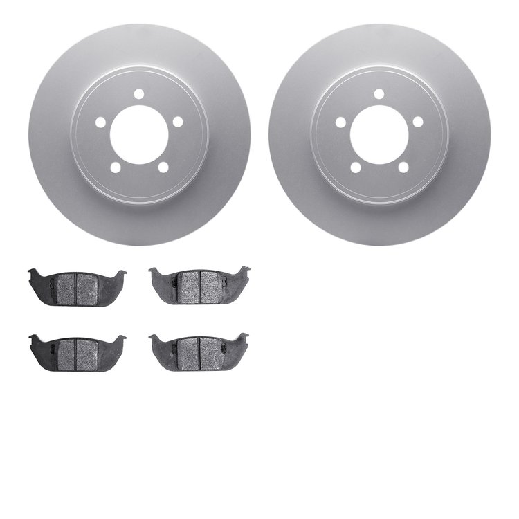 4302-55003 Geospec Brake Rotors with 3000-Series Ceramic Brake Pads Kit, 2003-2005 Ford/Lincoln/Mercury/Mazda, Position: Rear