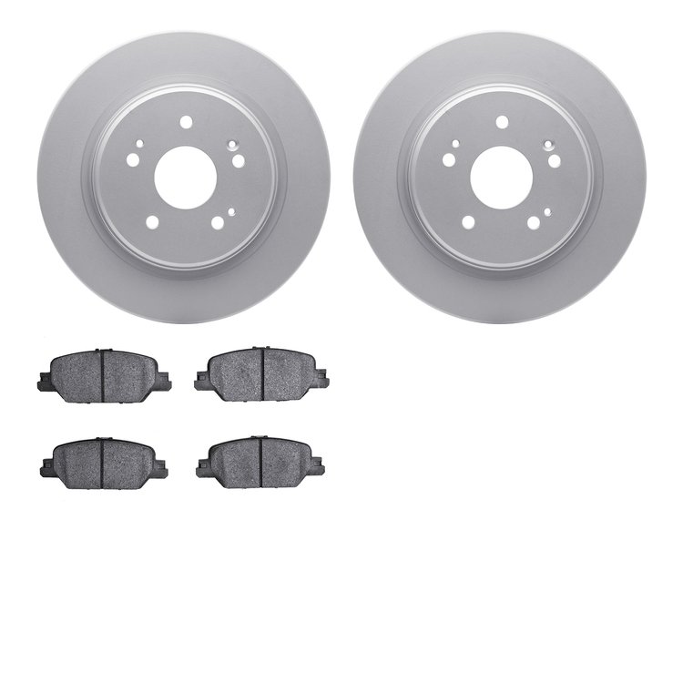 4302-58020 Geospec Brake Rotors with 3000-Series Ceramic Brake Pads Kit, Fits Select Acura/Honda, Position: Rear