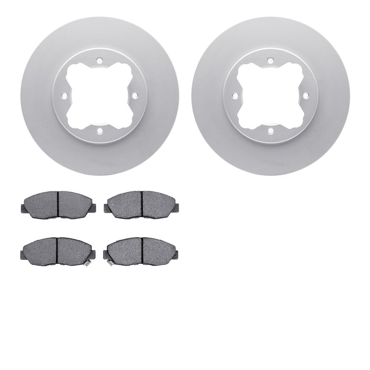 4302-59008 Geospec Brake Rotors with 3000-Series Ceramic Brake Pads Kit, 1990-1997 Acura/Honda, Position: Front