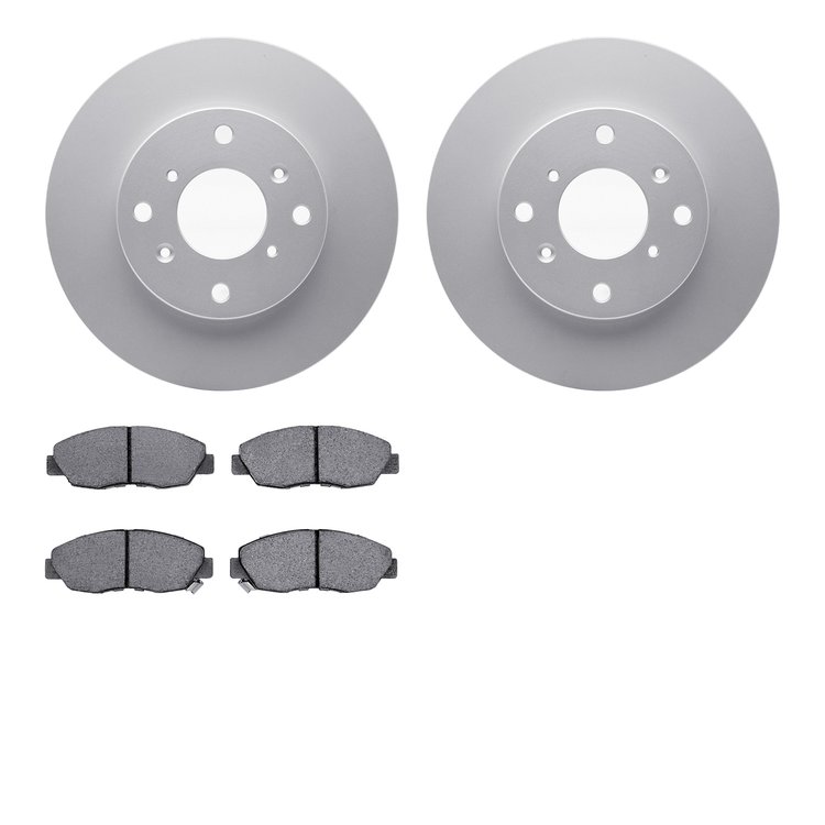 4302-59009 Geospec Brake Rotors with 3000-Series Ceramic Brake Pads Kit, 1998-1999 Acura/Honda, Position: Front