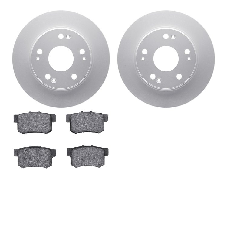4302-59020 Geospec Brake Rotors with 3000-Series Ceramic Brake Pads Kit, 2003-2008 Acura/Honda, Position: Rear