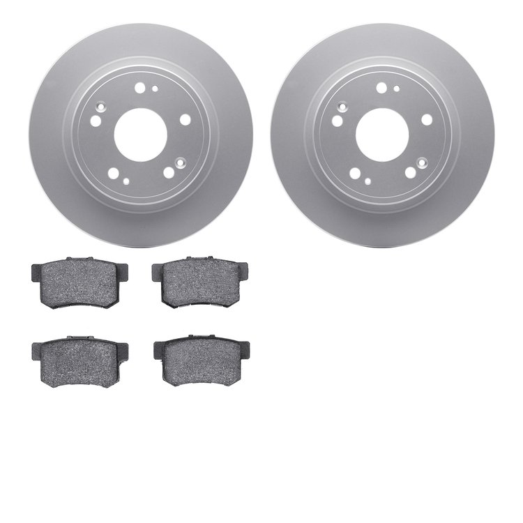 4302-59022 Geospec Brake Rotors with 3000-Series Ceramic Brake Pads Kit, Fits Select Acura/Honda, Position: Rear