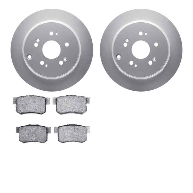 4302-59046 Geospec Brake Rotors with 3000-Series Ceramic Brake Pads Kit, 2005-2018 Acura/Honda, Position: Rear
