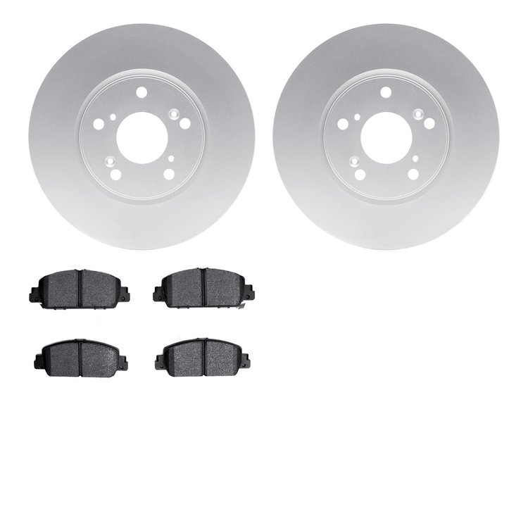 4302-59067 Geospec Brake Rotors with 3000-Series Ceramic Brake Pads Kit, Fits Select Acura/Honda, Position: Front