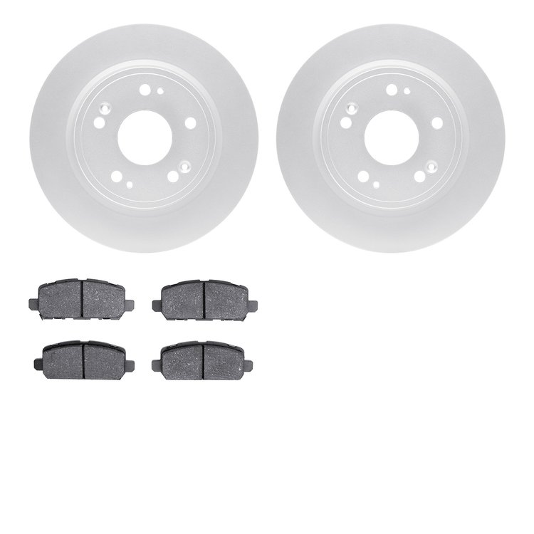 4302-59074 Geospec Brake Rotors with 3000-Series Ceramic Brake Pads Kit, 2016-2016 Acura/Honda, Position: Rear