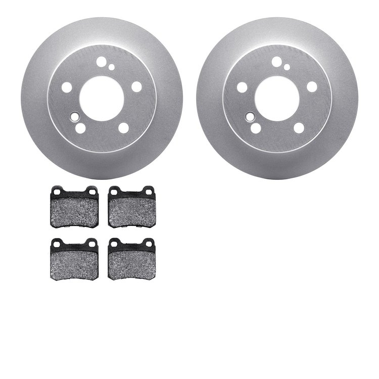 4302-63001 Geospec Brake Rotors with 3000-Series Ceramic Brake Pads Kit, 1984-1995 Mercedes-Benz, Position: Rear