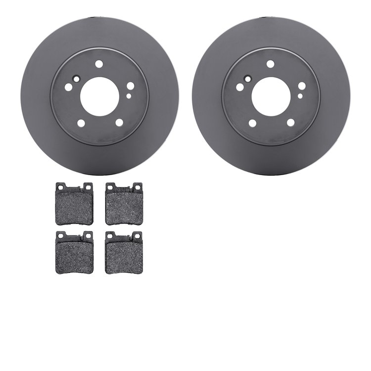 4302-63018 Geospec Brake Rotors with 3000-Series Ceramic Brake Pads Kit, 1996-1998 Mercedes-Benz, Position: Rear