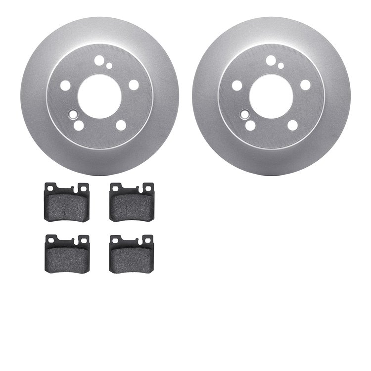4302-63020 Geospec Brake Rotors with 3000-Series Ceramic Brake Pads Kit, 1986-1993 Mercedes-Benz, Position: Rear