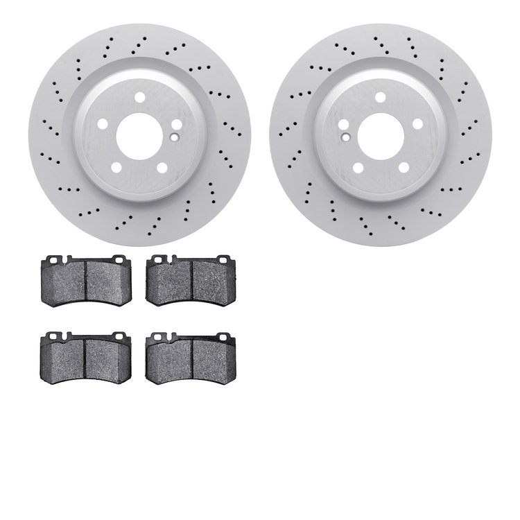 4302-63045 Geospec Brake Rotors with 3000-Series Ceramic Brake Pads Kit, 2003-2009 Mercedes-Benz, Position: Rear