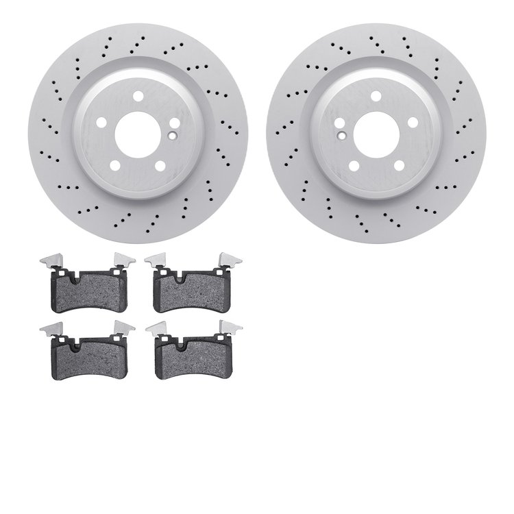 4302-63070 Geospec Brake Rotors with 3000-Series Ceramic Brake Pads Kit, 2007-2012 Mercedes-Benz, Position: Rear