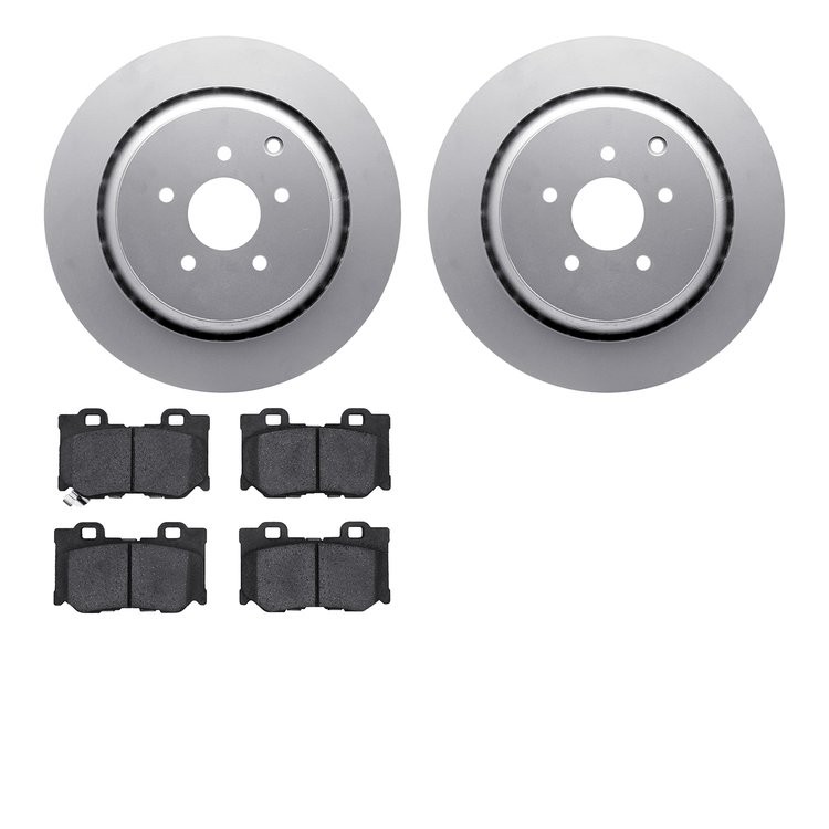 4302-68010 Geospec Brake Rotors with 3000-Series Ceramic Brake Pads Kit, Fits Select Infiniti/Nissan, Position: Rear