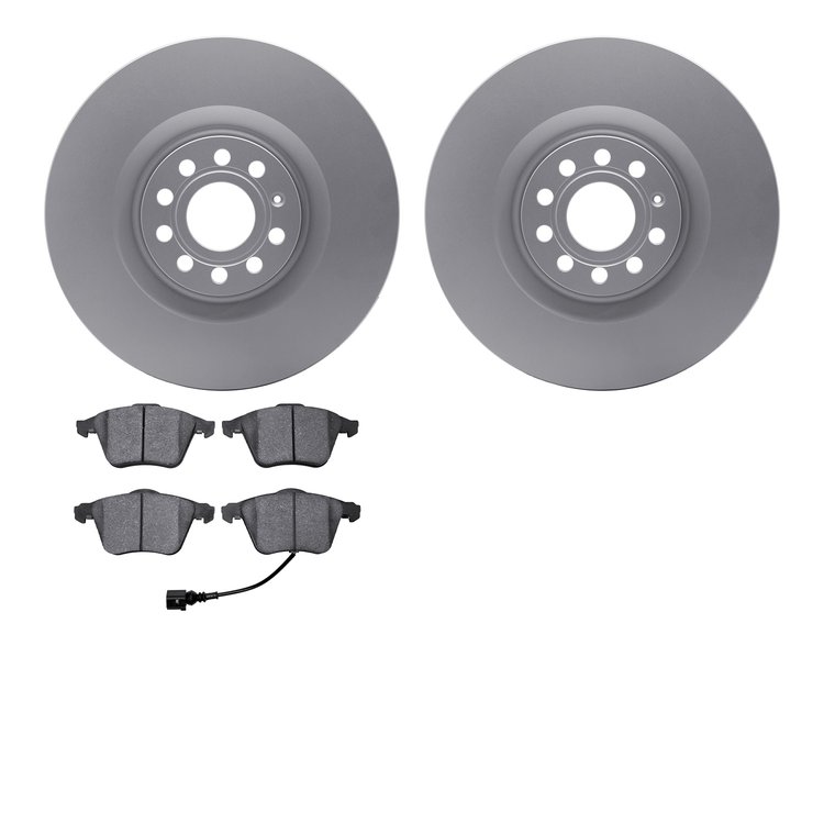 4302-74040 Geospec Brake Rotors with 3000-Series Ceramic Brake Pads Kit, 2008-2013 Audi/Volkswagen, Position: Front