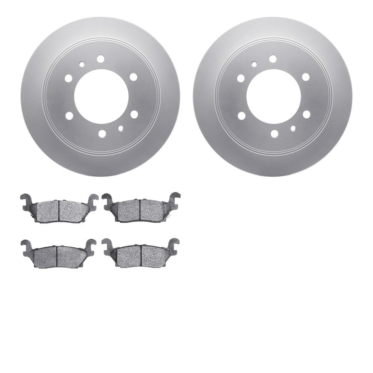 4302-93002 Geospec Brake Rotors with 3000-Series Ceramic Brake Pads Kit, 2006-2010 GM, Position: Rear