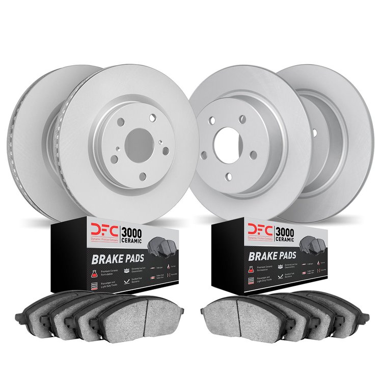4304-03038 Geospec Brake Rotors with 3000-Series Ceramic Brake Pads Kit, 2011-2015 Kia/Hyundai/Genesis, Position: Front and Rear