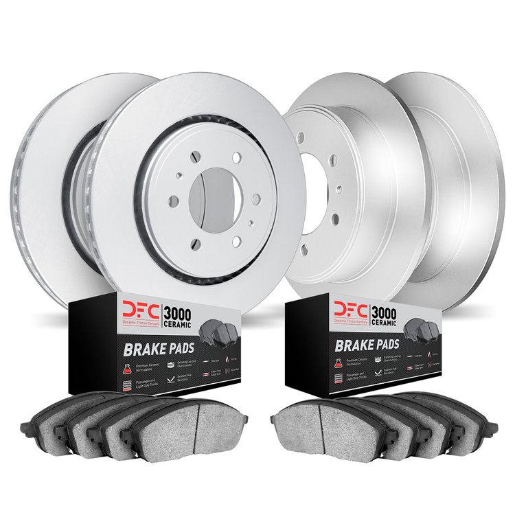 4304-21006 Geospec Brake Rotors with 3000-Series Ceramic Brake Pads Kit, 2007-2014 Kia/Hyundai/Genesis, Position: Front and Rear