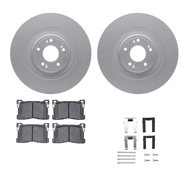 4312-03054 Geospec Brake Rotors with 3000-Series Ceramic Brake Pads & Hardware, 2012-2017 Kia/Hyundai/Genesis, Position: Front