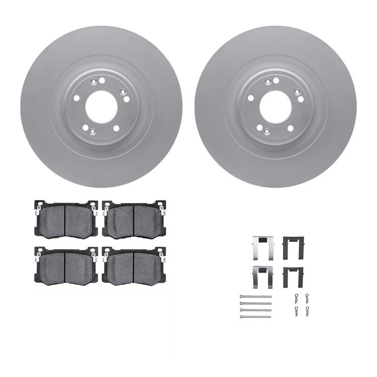 4312-03060 Geospec Brake Rotors with 3000-Series Ceramic Brake Pads & Hardware, 2015-2017 Kia/Hyundai/Genesis, Position: Front