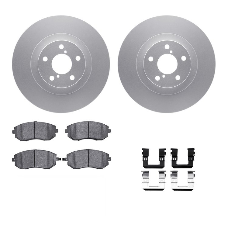 4312-13014 Geospec Brake Rotors with 3000-Series Ceramic Brake Pads & Hardware, 2002-2008 GM, Position: Front