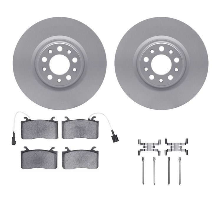 4312-16002 Geospec Brake Rotors with 3000-Series Ceramic Brake Pads & Hardware, 2017-2021 Alfa Romeo, Position: Front