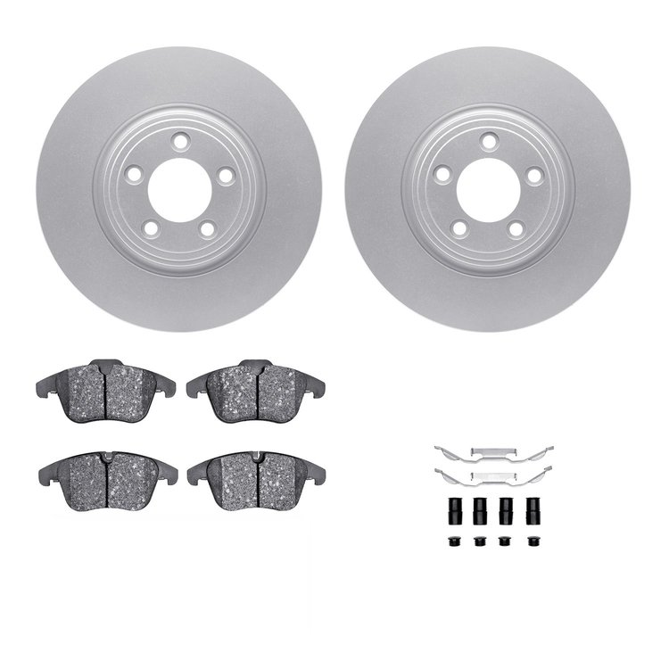 4312-20010 Geospec Brake Rotors with 3000-Series Ceramic Brake Pads & Hardware, 2006-2010 Jaguar, Position: Front