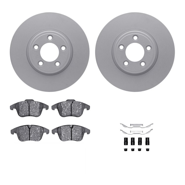 4312-20012 Geospec Brake Rotors with 3000-Series Ceramic Brake Pads & Hardware, 2006-2008 Jaguar, Position: Front