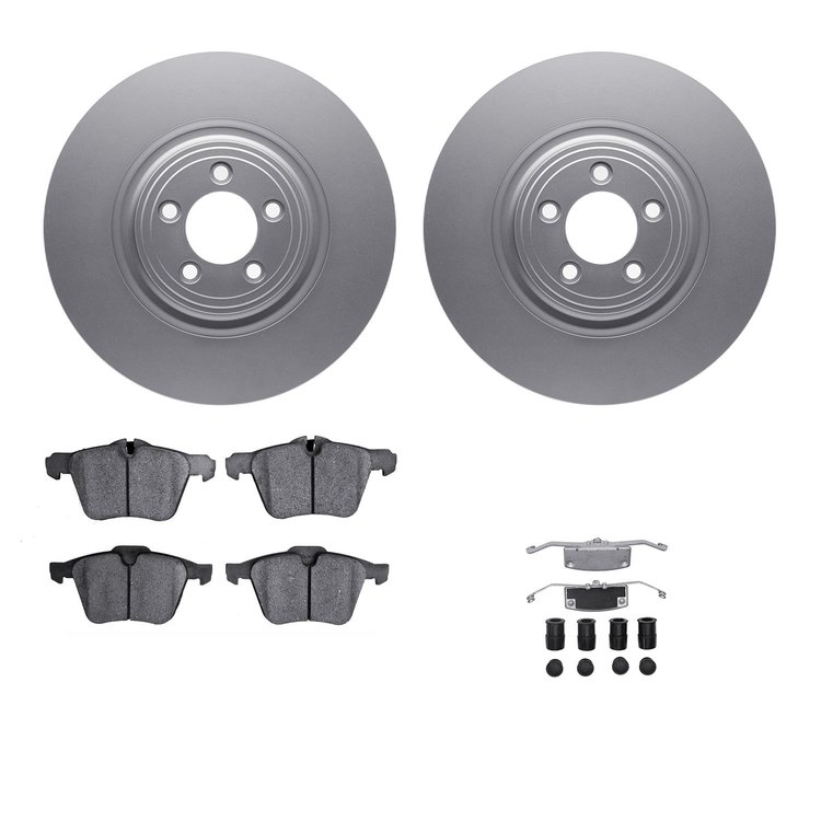 4312-20013 Geospec Brake Rotors with 3000-Series Ceramic Brake Pads & Hardware, 2013-2021 Jaguar, Position: Front