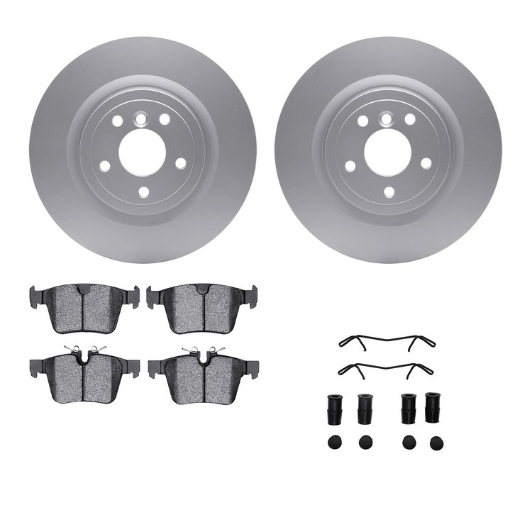 4312-20015 Geospec Brake Rotors with 3000-Series Ceramic Brake Pads & Hardware, Fits Select Jaguar, Position: Rear