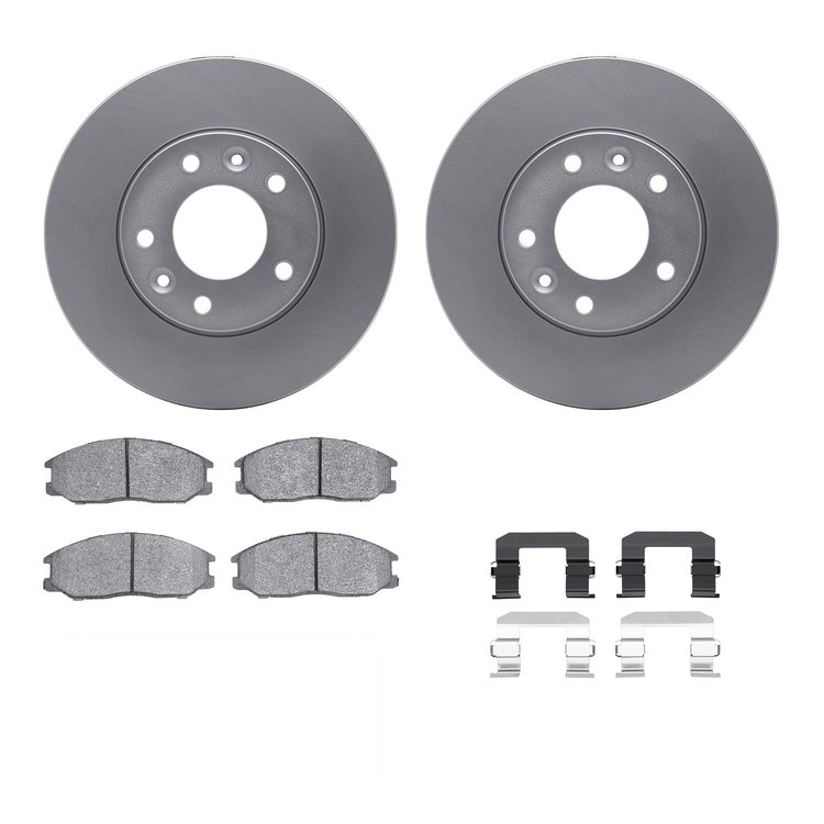 4312-21006 Geospec Brake Rotors with 3000-Series Ceramic Brake Pads & Hardware, 2003-2003 Kia/Hyundai/Genesis, Position: Front