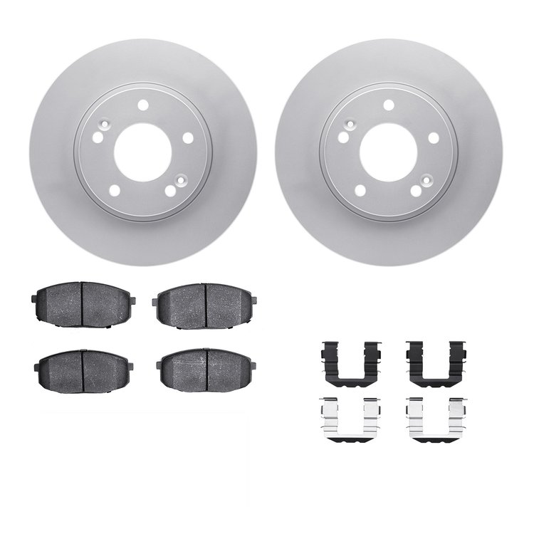 4312-21020 Geospec Brake Rotors with 3000-Series Ceramic Brake Pads & Hardware, 2010-2013 Kia/Hyundai/Genesis, Position: Front