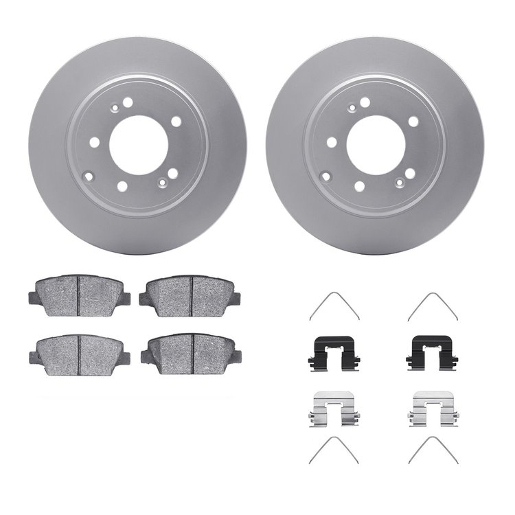 4312-21035 Geospec Brake Rotors with 3000-Series Ceramic Brake Pads & Hardware, 2017-2019 Kia/Hyundai/Genesis, Position: Rear