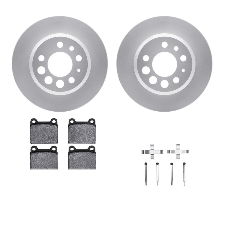 4312-27001 Geospec Brake Rotors with 3000-Series Ceramic Brake Pads & Hardware, 1975-1997 Volvo, Position: Rear