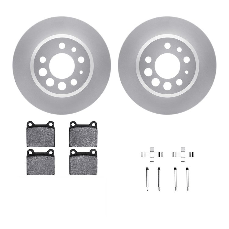4312-27003 Geospec Brake Rotors with 3000-Series Ceramic Brake Pads & Hardware, 1974-1975 Volvo, Position: Rear