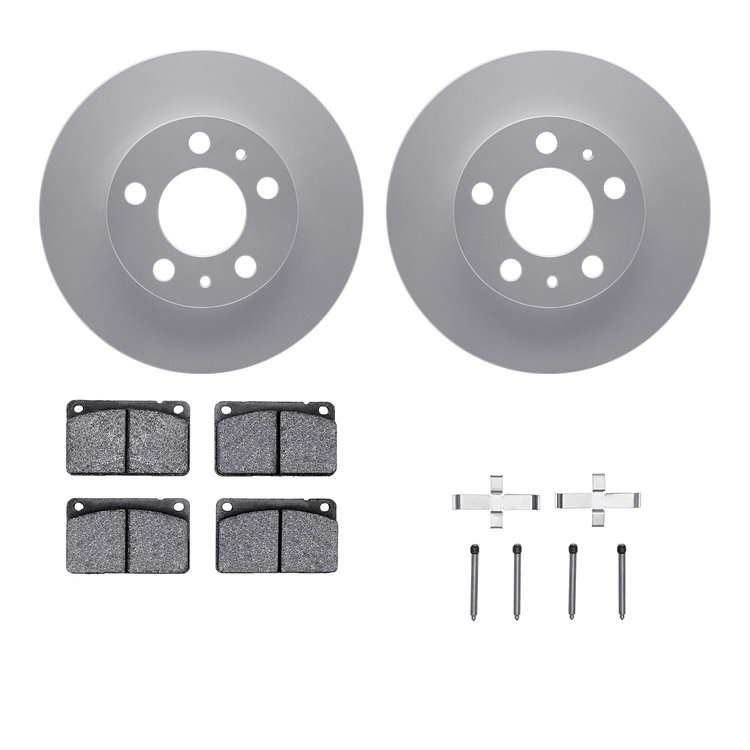 4312-27004 Geospec Brake Rotors with 3000-Series Ceramic Brake Pads & Hardware, 1976-1984 Volvo, Position: Front