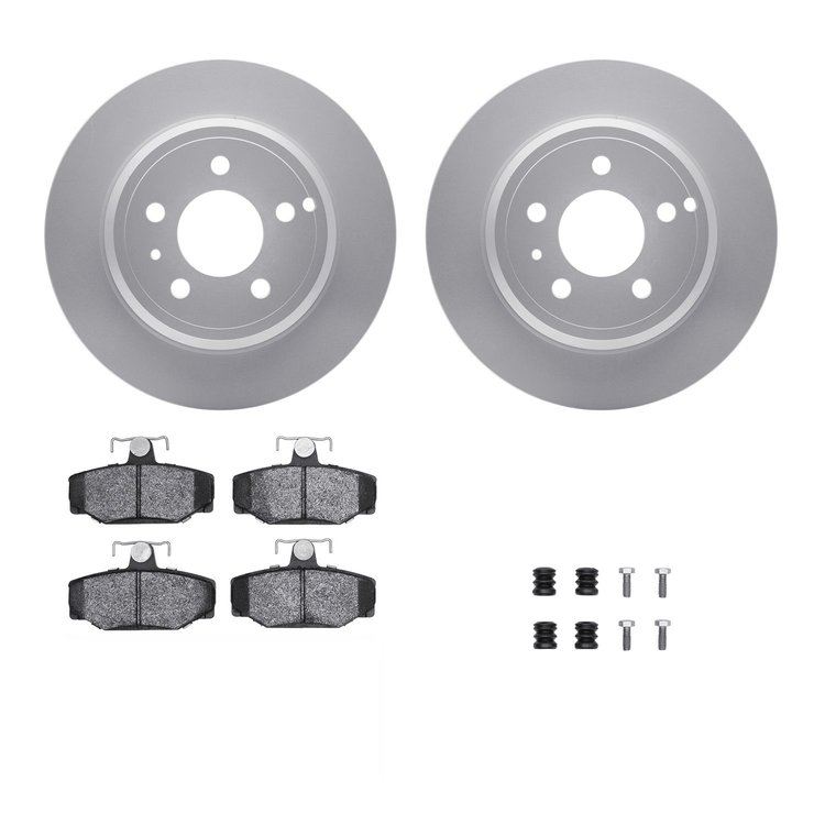 4312-27010 Geospec Brake Rotors with 3000-Series Ceramic Brake Pads & Hardware, 1996-1997 Volvo, Position: Rear