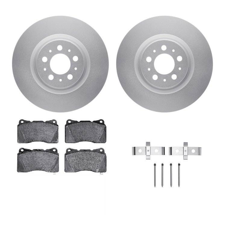 4312-27021 Geospec Brake Rotors with 3000-Series Ceramic Brake Pads & Hardware, 2004-2007 Volvo, Position: Front