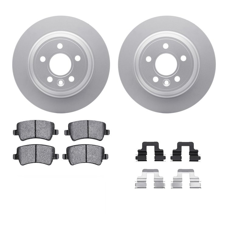 4312-27032 Geospec Brake Rotors with 3000-Series Ceramic Brake Pads & Hardware, 2008-2008 Volvo, Position: Rear