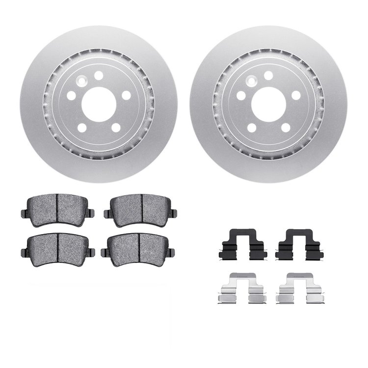 4312-27034 Geospec Brake Rotors with 3000-Series Ceramic Brake Pads & Hardware, 2008-2008 Volvo, Position: Rear