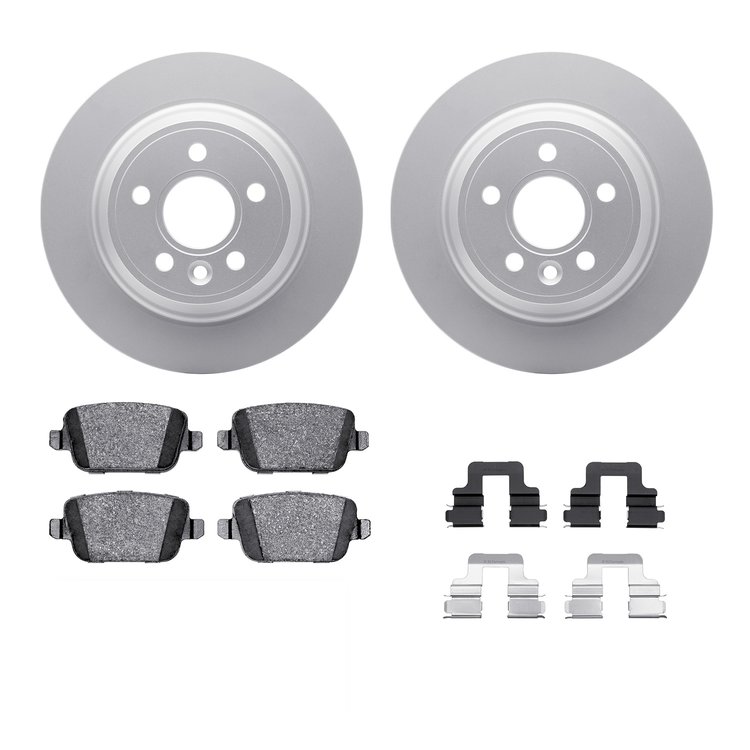 4312-27036 Geospec Brake Rotors with 3000-Series Ceramic Brake Pads & Hardware, 2007-2010 Volvo, Position: Rear