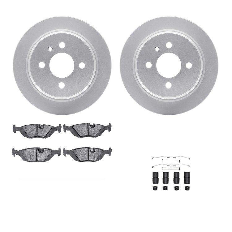 4312-31002 Geospec Brake Rotors with 3000-Series Ceramic Brake Pads & Hardware, 1984-1991 BMW, Position: Rear