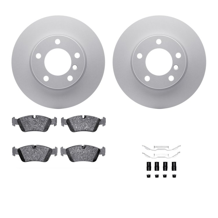 4312-31011 Geospec Brake Rotors with 3000-Series Ceramic Brake Pads & Hardware, 1995-1998 BMW, Position: Front