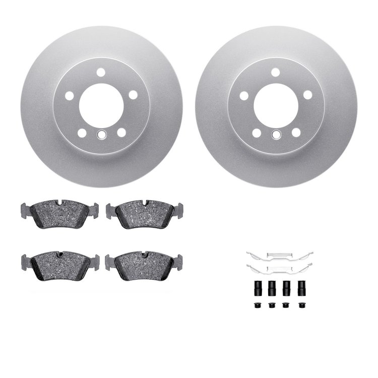 4312-31012 Geospec Brake Rotors with 3000-Series Ceramic Brake Pads & Hardware, 1999-2008 BMW, Position: Front