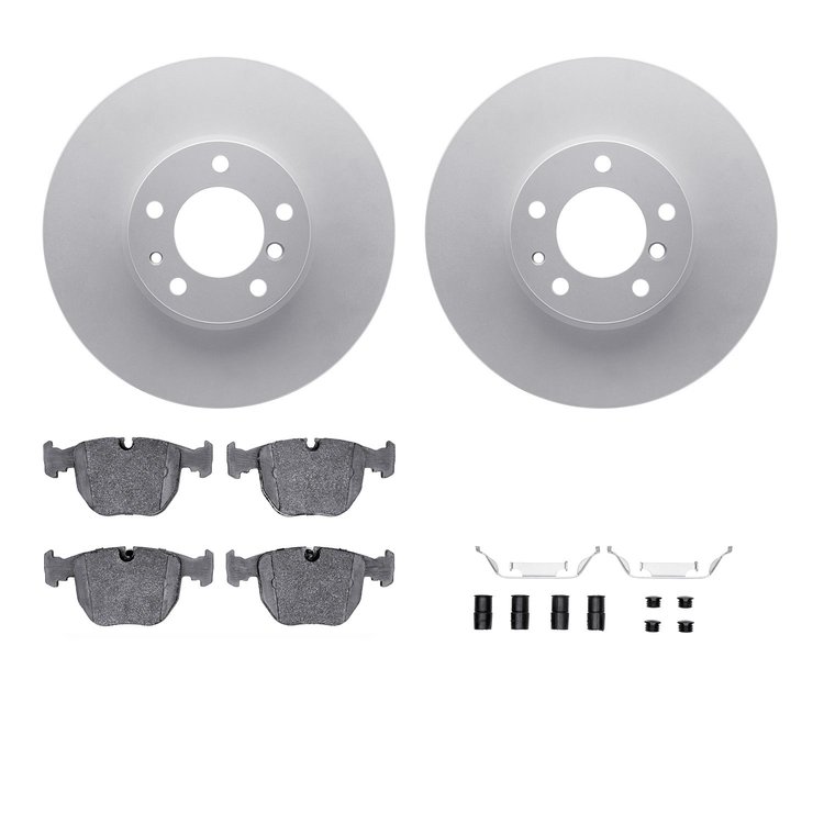 4312-31013 Geospec Brake Rotors with 3000-Series Ceramic Brake Pads & Hardware, 1995-2001 BMW, Position: Front