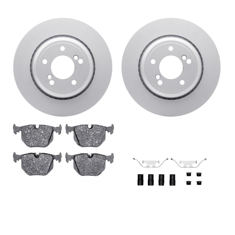 4312-31022 Geospec Brake Rotors with 3000-Series Ceramic Brake Pads & Hardware, 2000-2006 BMW, Position: Rear