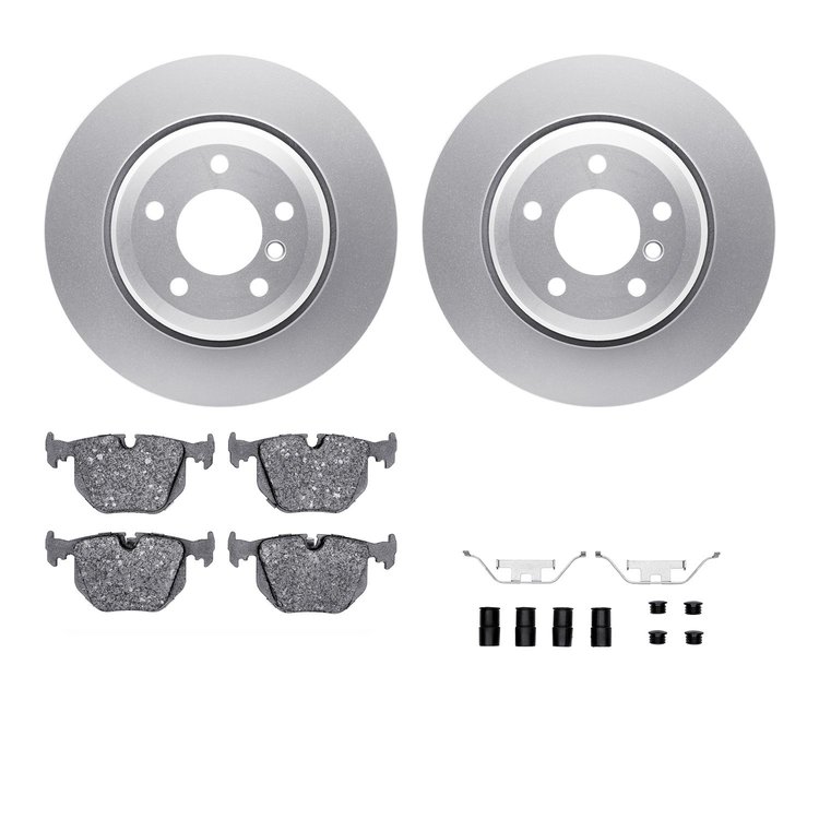 4312-31023 Geospec Brake Rotors with 3000-Series Ceramic Brake Pads & Hardware, 2001-2006 BMW, Position: Rear