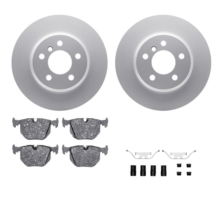 4312-31024 Geospec Brake Rotors with 3000-Series Ceramic Brake Pads & Hardware, 2000-2006 BMW, Position: Rear