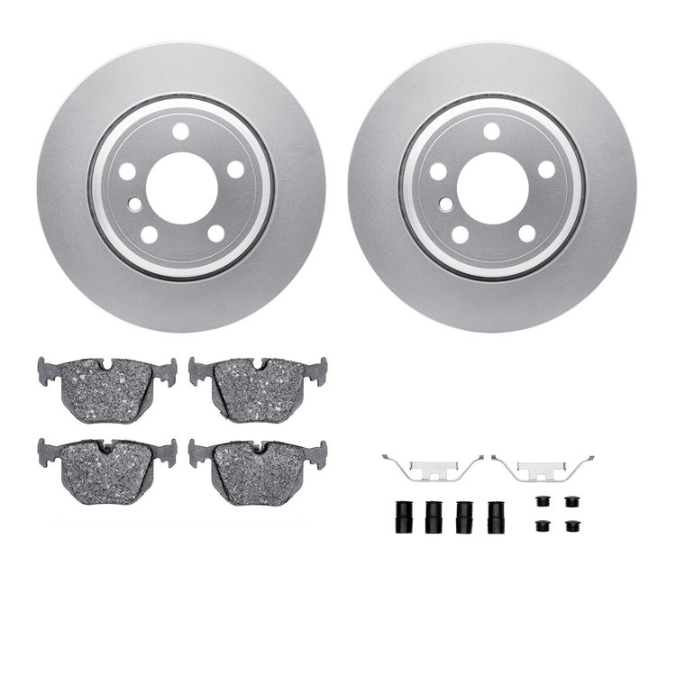 4312-31025 Geospec Brake Rotors with 3000-Series Ceramic Brake Pads & Hardware, 2002-2006 BMW, Position: Rear