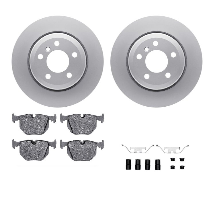 4312-31026 Geospec Brake Rotors with 3000-Series Ceramic Brake Pads & Hardware, 2004-2010 BMW, Position: Rear