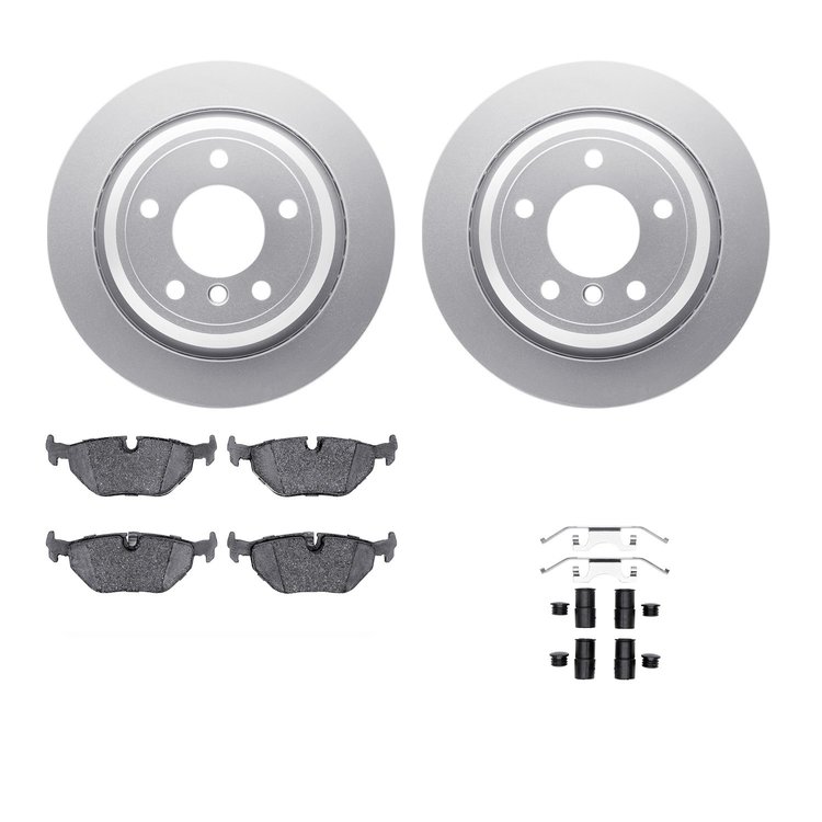 4312-31037 Geospec Brake Rotors with 3000-Series Ceramic Brake Pads & Hardware, 1996-2003 BMW, Position: Rear